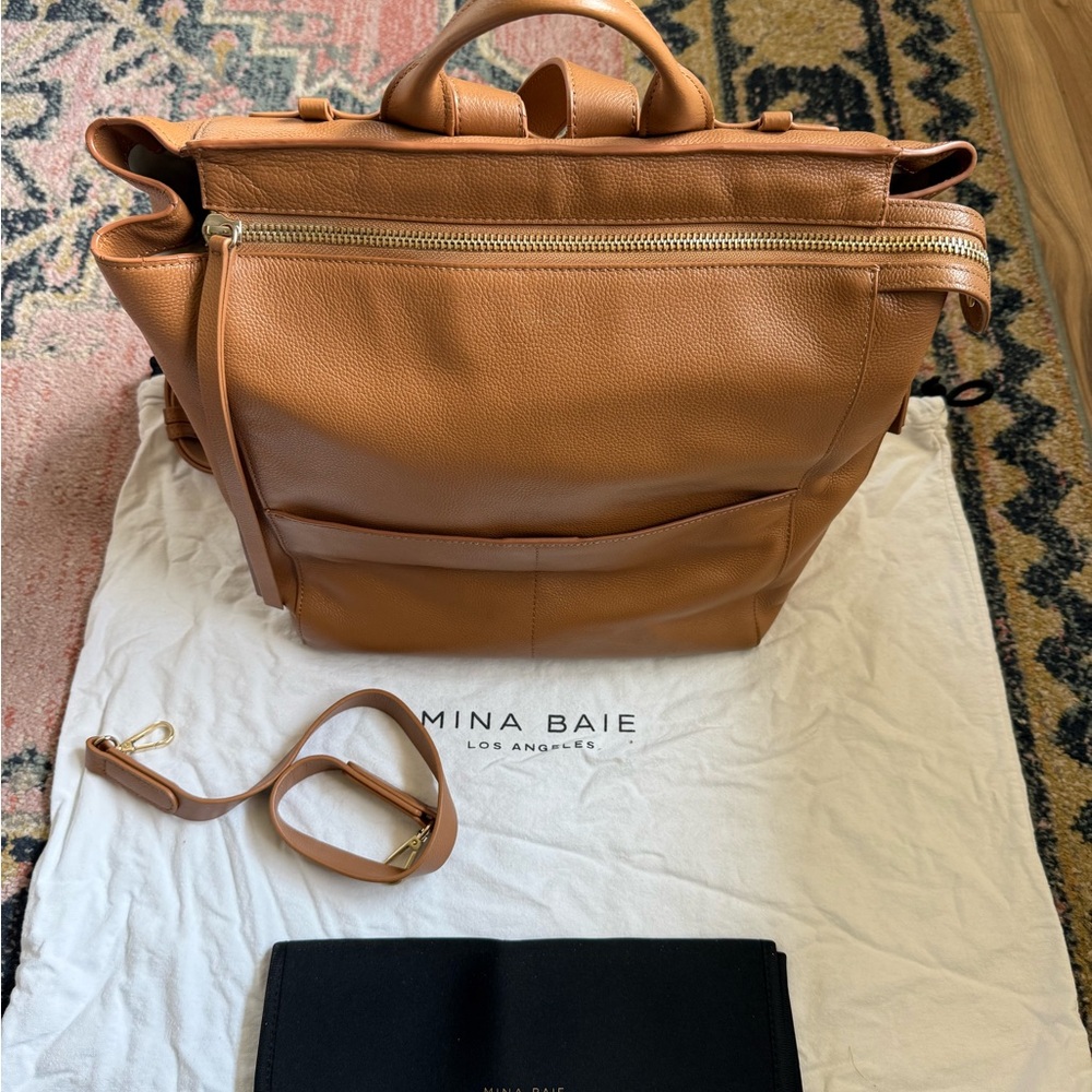 Mina Baie Harper Tan Leather Backpack
